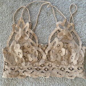 FP cotton Lace Floral Bralette in Nude